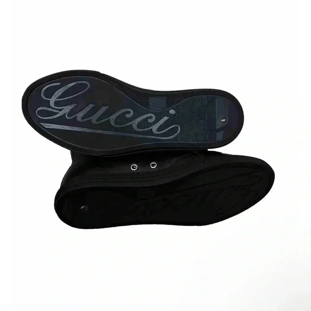 Gucci California Micro Black Leather High Top Size G6, US 6.5/7 - Picture 8 of 8
